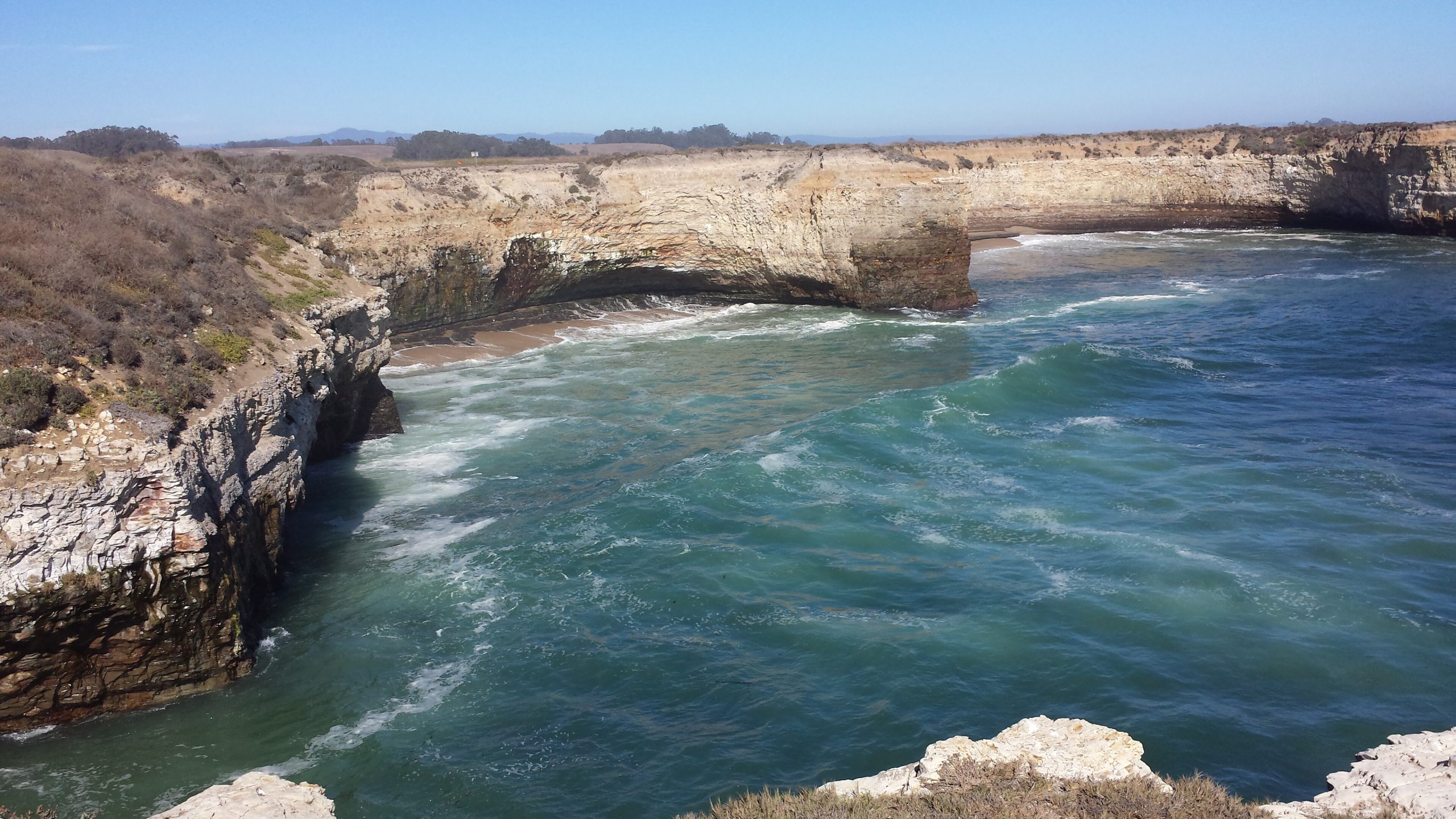 Aerial view of a rugged coastline