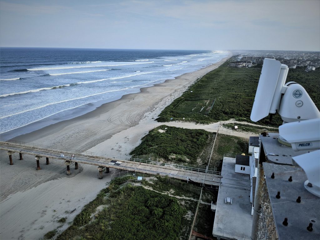 Coastal survey field station and shoreline