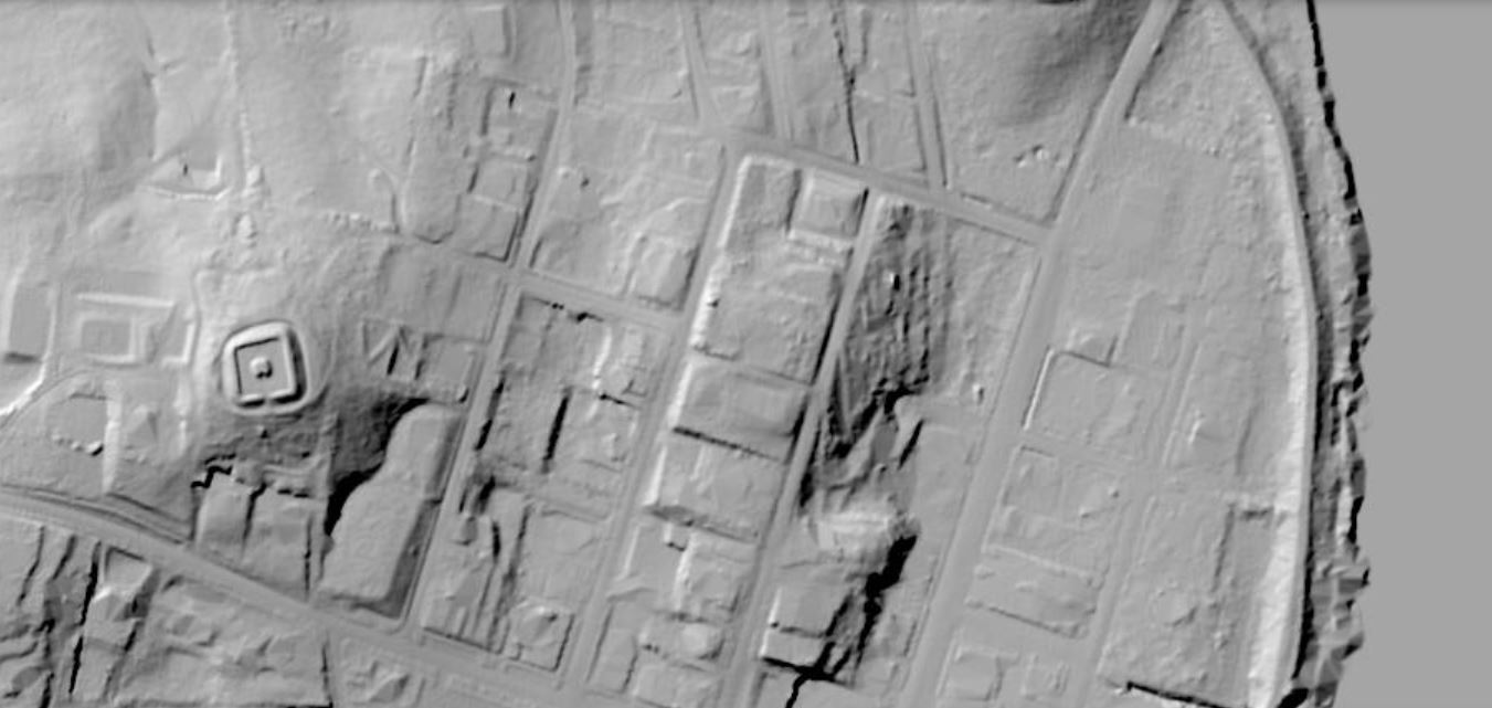 Bare-earth LiDAR hillshade